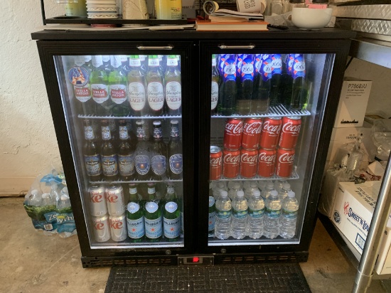 Americool AMBBBD-230 35.5" 2dr. Glass Reach-In Back Bar Display Refrigerator