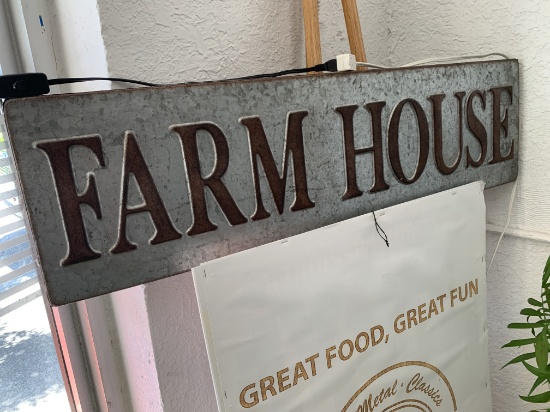Farm House Metal Decor Sign 36”L x 10”H