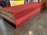 Custom Hand-Made Heavy-Duty Wood Frame Red Carpeted Motorcycle Display Stand 72”W x 24”D x 4.5”H