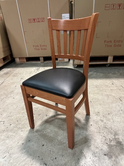 (10) “New Floor Sample” Dining Room Chairs w/Black Vinyl Cushion Seats (Retails New $1,500.00)