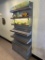 47”W x13.75”D x92”H Gray Formica 6 Wall Shelves Display Racks w/Locking 4dr. Storage Cabinet w/Keys