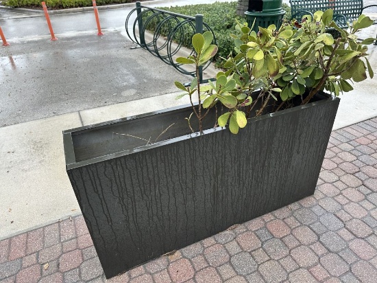 Black Plastic Outdoor Planter 60"W x 15"D x 30.5"H