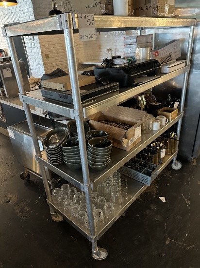 60"W x 24"D x 66"H 4 Shelf All S/S Mobile Shelving Unit