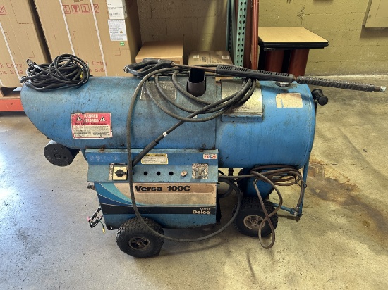 Clarke Delco Versa 100C Powder-Coated Industrial Horizontal Coil Electric Hot Water Pressure Washer