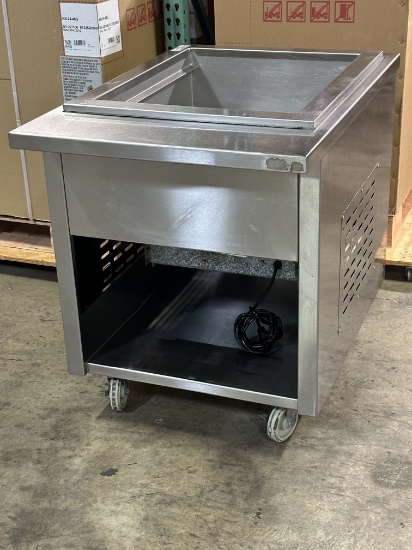 Delfield N8130B Drop-In Stainless Steel Mechanically Cooled Pan w/Mobile Cart w/Enclosed Undershelf
