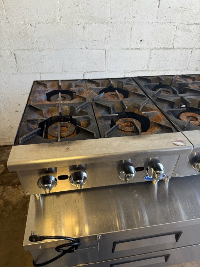 Atosa CookRite ACHP-4 Heavy Duty 24" 4 Burner C/T Range Hot Plate Nat Gas 128K BTU/HR  $769 new