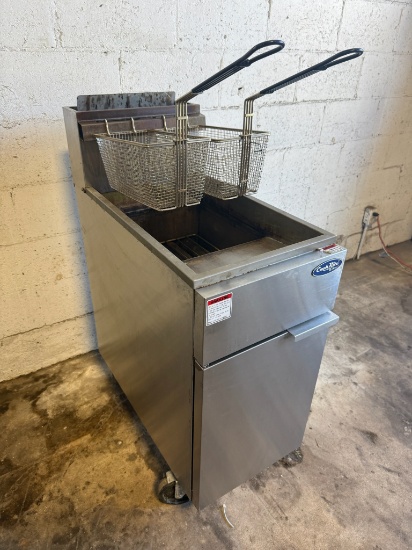 Atosa CookRite ATFS-50 Heavy Duty 50lb S/S Commercial Deep Fryer on Casters Nat Gas $1,368 new