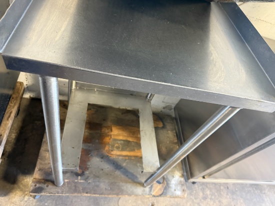 24"x24"x37" All Stainless Steel Work Table w/2" Sides/Rear Splash (undershelf cut)