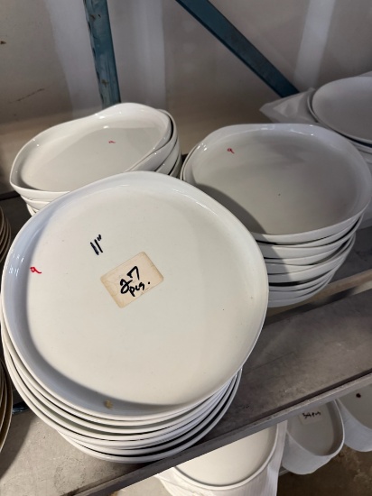 11" Round White Plates