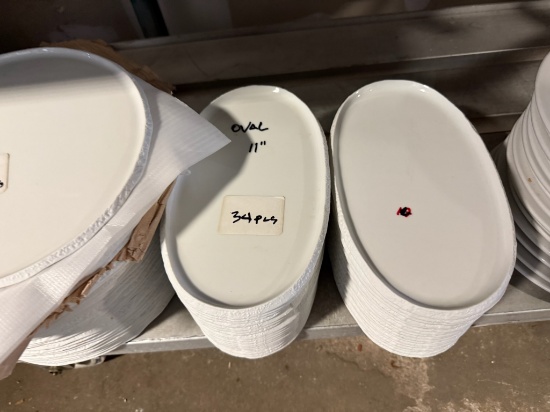 Pordamsa 11" Oval White Plates