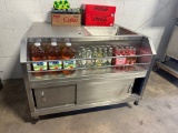 S/S 2comp. Back Bar Ice Bin w/Liquor Rails w/(2) Dr Storage 47.25
