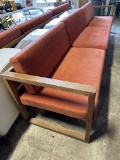 Wooden Sofa Bench w/Textile Cushion Seats/Backs Used Indoors Including: 69