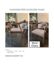 Handcrafted Wooden Chairs w/Textile Cushion Seats 22