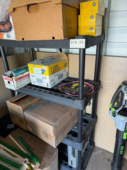 36"W x 18"D x 56.5"H 4 Shelf Black Plastic Shelving Unit