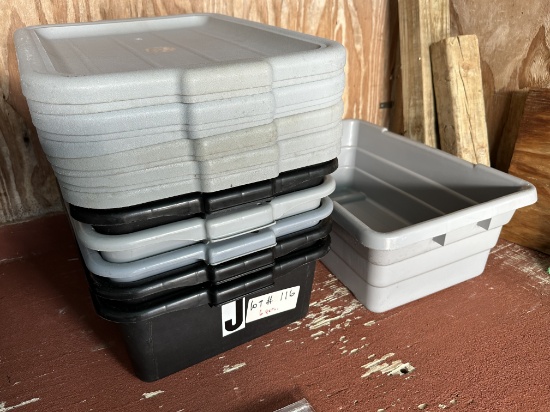 Plastic Bus Pans w/Lids