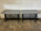 47.5” x 31.75” x 29.5”H 4 Person Dining Tables w/(2) Single Black Metal Bases