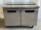 Hoshizaki SR48A-12 2 Door 48”W Stainless Steel Refrigerated Sandwich Prep Table on Casters