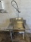 36”W Leftside Stainless Steel Drain Table w/1comp. Sink w/Sprayer 36”W x 30”D