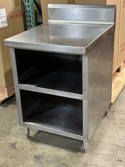 24-3/4" x 30" x 36" All Stainless Steel Heavy-Duty Work Table w/6" Backsplash w/Double Enclosed U/S