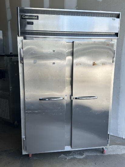 Continental 2F 2 Door Stainless Steel Reach-In Freezer on Casters 115V