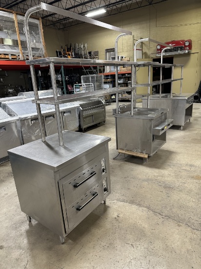 19' All Stainless Steel Chef's Line w/Double Stainless Steel Overshelves
