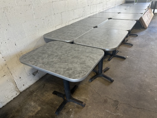 23.75” x 31.75” x 29.5”H 2 Person Dining Tables w/Black Metal Bases