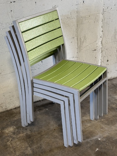 Polywood Outdoor Green Chairs with/Grey Frame