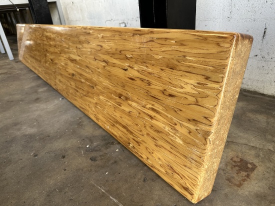 111.75”L x 17.75”D 3” Thick Wood Tables w/(2) Metal Bases w/Legrand Plugmold Multioutlet 6ft.