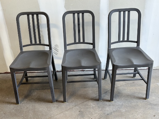 Emeco 111 Navy Chairs Black Plastic
