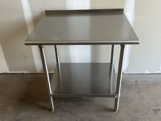 Advance Tabco FSS-303 36”W 14 ga All Stainless Steel Work Table w/Undershelf w/1.5” BS