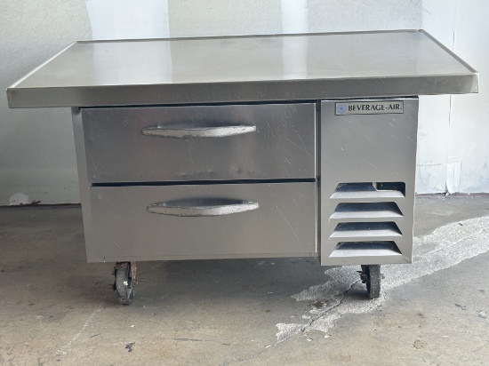 Beverage Air WTRCS36-1-48 48”W 2 Drawer Chef Base Refrigerator on Casters 48”W x 32”D x 26.5”H