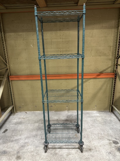 Metro Green Epoxy Coated Wire Shelving Unit on Casters