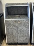 27.75”W x 26”D x 50”H 2 Door Trash Receptacle w/Overshelf