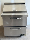 Continental SW27N12M 2 Drawer 27.5”W S/S Refrigerated Mighty Top Sandwich Prep Table on Casters