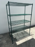 48”W Green Coated 5 Shelf Shelving Unit  48”W x 24”D x 74”H