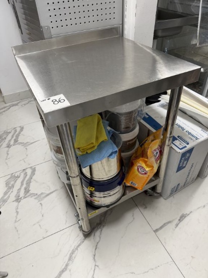 Vevor Stainless Steel Work Table w/2" Backsplash on Casters 24"W x 24"D
