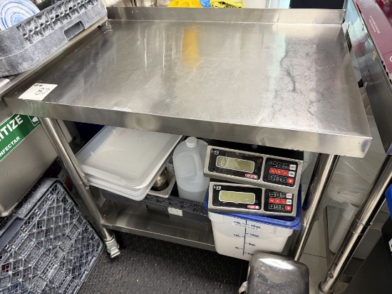 Vevor Stainless Steel Work Table w/2" Backsplash on Casters 36"W x 24"D