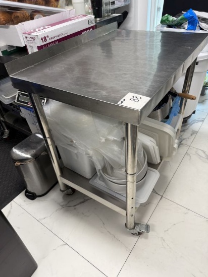 Vevor Stainless Steel Work Table w/2" Backsplash on Casters 36"W x 24"D