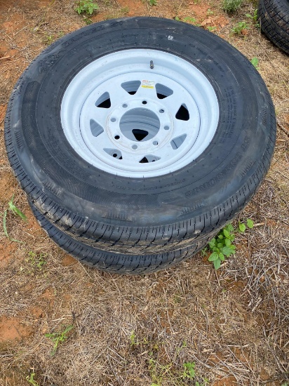 (Unused) Qty of 2 ST235/80R16 Radial Trailer Tires/Wheels