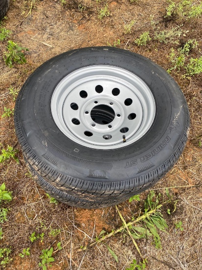 (UNUSED) QTY OF 2 ST225/75R15 Radial Trailer Tires/Wheels