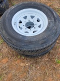(UNUSED) QTY OF 2 ST235/80R16 Radial Trailer Tires/Wheels