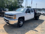 2016 Chevrolet 3500HD 4x4 Crew Cab Flatbed Truck
