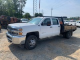 2015 Chevrolet 3500HD 4x4 Crew Cab Flatbed Truck