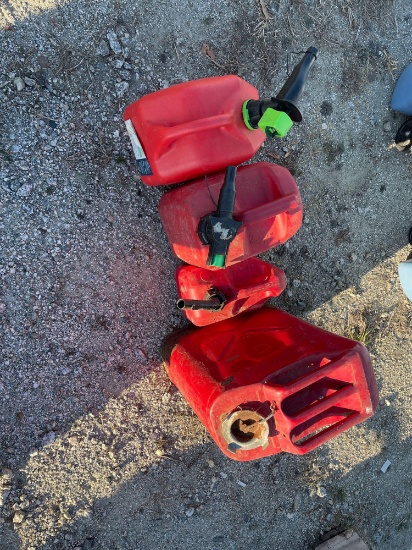 Quantity of 4 Miscellaneous Gas Cans