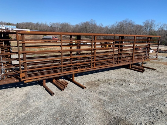 1 SECTION 24FT Portable 8 Rail Livestock Fence with 12FT Gate