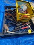 Crate of Assorted Hammers and Tape