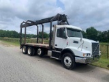 2014 VOLVO VHD TRI/A FLATBED PRECAST 20,000LB LOADING RAIL RIG TRUCK