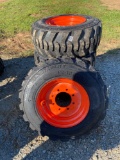 1 - set of 4 new 12-16.5 Forerunner Skid Steer tires on Bobcat Rims