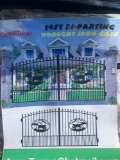 UNUSED 2022 GREATBEAR 14Ft Bi-PARTING IRON GATE WITH ARTWORK ?COWS? IN THE MIDDLE OF GATE FRAME