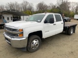 2017 CHEVROLET 3500HD 4x4 CREW CAB FLATBED TRUCK